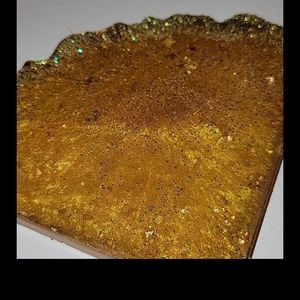 Gold Agate Sunburst Coasters